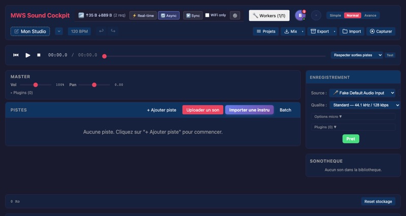 Sound Cockpit — studio audio Web Audio + PWA — visuel additionnel